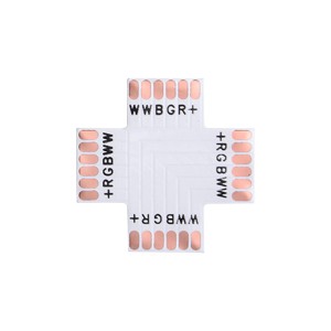 Złączka do taśm LED RGB CCT FPC krzyżowa na podkładzie 12mm IP20