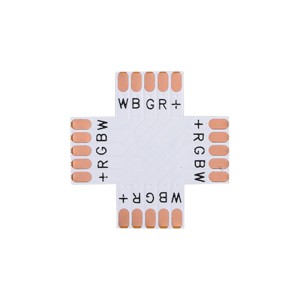 Złączka do taśm LED RGB+W FPC krzyżowa na podkładzie 12mm IP20
