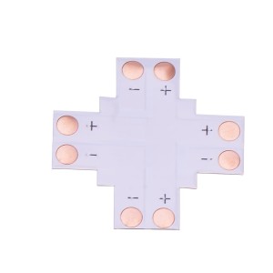 Złączka do taśm LED FPC krzyżowa na podkładzie 8mm IP20